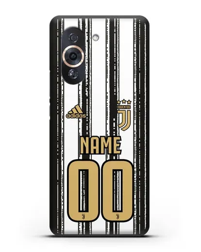Именной чехол ФК Ювентус с фамилией и номером (сезон 2020-2021) домашняя форма силиконовый для Huawei Nova 10