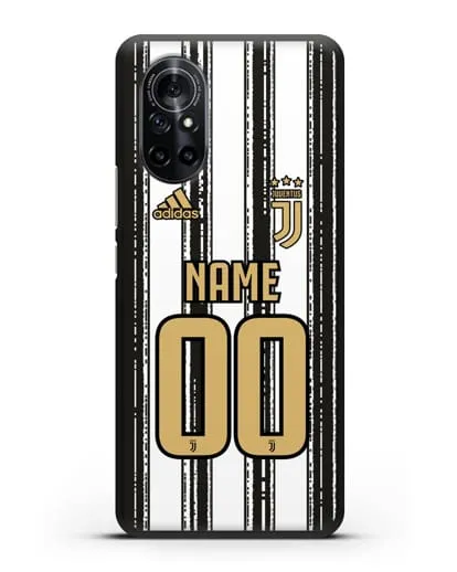 Именной чехол ФК Ювентус с фамилией и номером (сезон 2020-2021) домашняя форма силиконовый для Huawei Nova 8