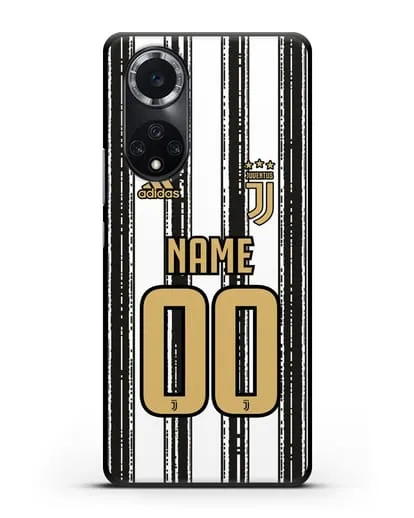 Именной чехол ФК Ювентус с фамилией и номером (сезон 2020-2021) домашняя форма силиконовый для Huawei Nova 9