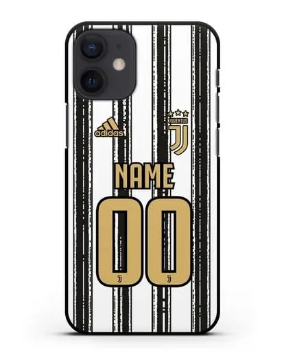 Именной чехол ФК Ювентус с фамилией и номером (сезон 2020-2021) домашняя форма силиконовый для iPhone 12 mini