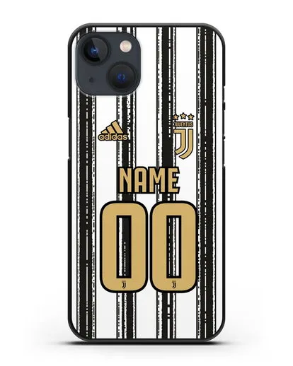 Именной чехол ФК Ювентус с фамилией и номером (сезон 2020-2021) домашняя форма силиконовый для iPhone 13 Mini