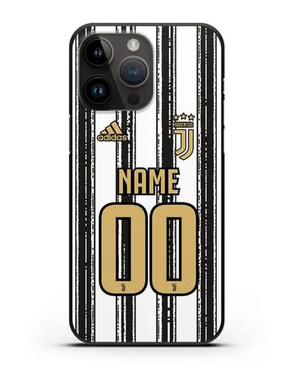 Именной чехол ФК Ювентус с фамилией и номером (сезон 2020-2021) домашняя форма силиконовый для iPhone 14 Pro Max