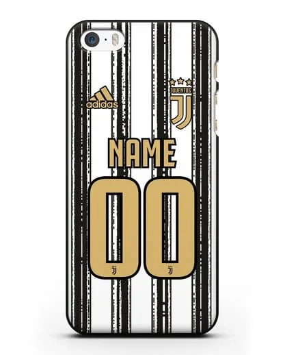 Именной чехол ФК Ювентус с фамилией и номером (сезон 2020-2021) домашняя форма силиконовый для iPhone 5/5s/SE