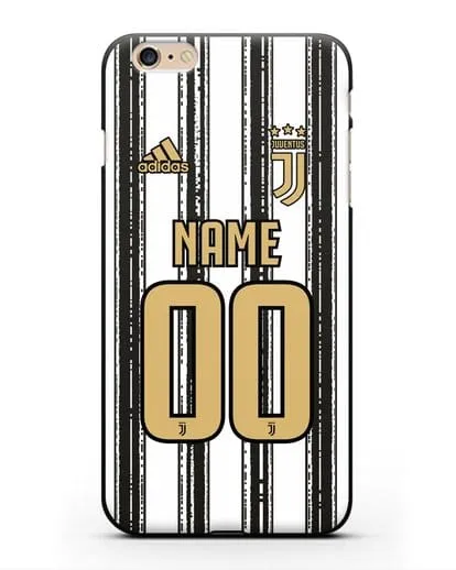 Именной чехол ФК Ювентус с фамилией и номером (сезон 2020-2021) домашняя форма силиконовый для iPhone 6s Plus