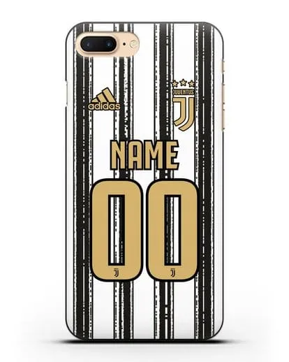 Именной чехол ФК Ювентус с фамилией и номером (сезон 2020-2021) домашняя форма силиконовый для iPhone 7 Plus