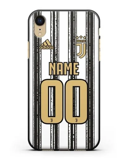 Именной чехол ФК Ювентус с фамилией и номером (сезон 2020-2021) домашняя форма силиконовый для iPhone XR