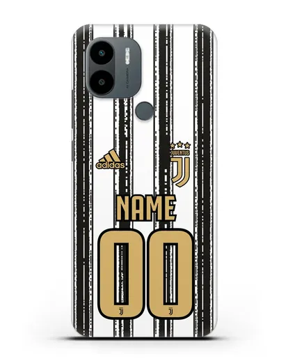 Именной чехол ФК Ювентус с фамилией и номером (сезон 2020-2021) домашняя форма силиконовый для Xiaomi Poco C51