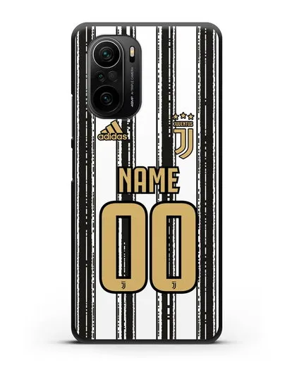 Именной чехол ФК Ювентус с фамилией и номером (сезон 2020-2021) домашняя форма силиконовый для Xiaomi Poco F3 Pro