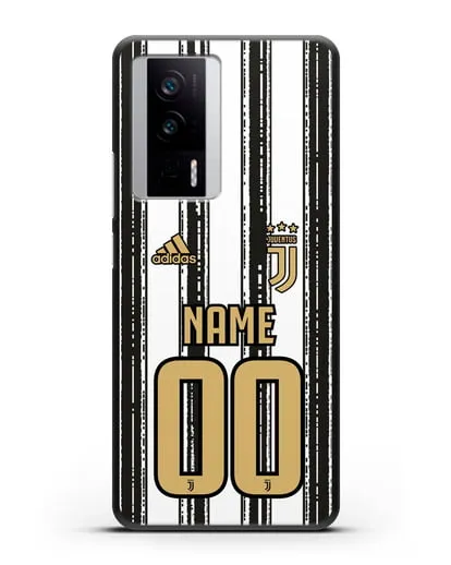 Именной чехол ФК Ювентус с фамилией и номером (сезон 2020-2021) домашняя форма силиконовый для Xiaomi Poco F5 Pro