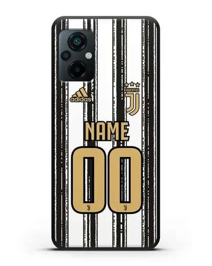 Именной чехол ФК Ювентус с фамилией и номером (сезон 2020-2021) домашняя форма силиконовый для Xiaomi Poco M5