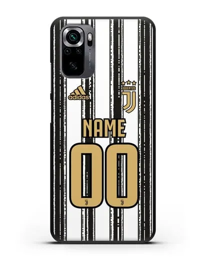 Именной чехол ФК Ювентус с фамилией и номером (сезон 2020-2021) домашняя форма силиконовый для Xiaomi Poco M5s