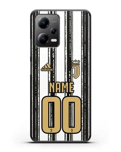Именной чехол ФК Ювентус с фамилией и номером (сезон 2020-2021) домашняя форма силиконовый для Xiaomi Poco X5