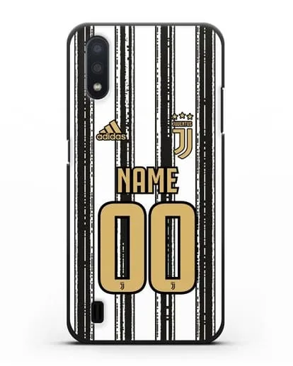 Именной чехол ФК Ювентус с фамилией и номером (сезон 2020-2021) домашняя форма силиконовый для Samsung Galaxy A01 [SM-A015F]