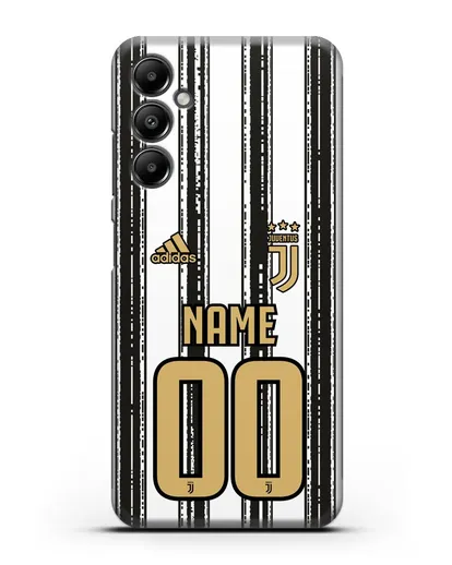 Именной чехол ФК Ювентус с фамилией и номером (сезон 2020-2021) домашняя форма силиконовый для Samsung Galaxy A05s [SM-A057]