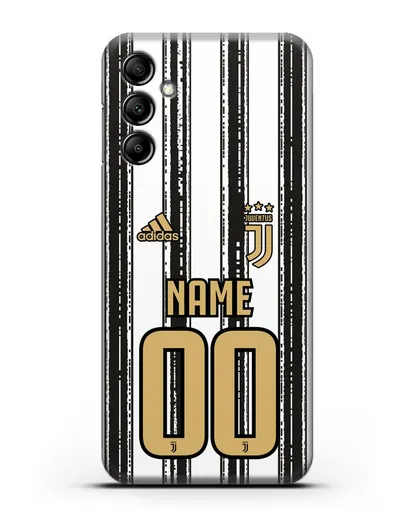 Именной чехол ФК Ювентус с фамилией и номером (сезон 2020-2021) домашняя форма силиконовый для Samsung Galaxy A14 [SM-A145]