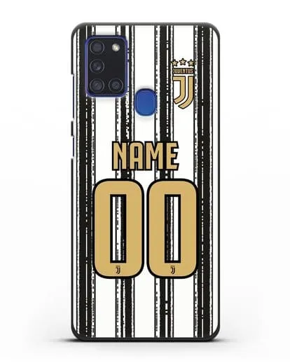 Именной чехол ФК Ювентус с фамилией и номером (сезон 2020-2021) домашняя форма силиконовый для Samsung Galaxy A21s [SM-A217F]