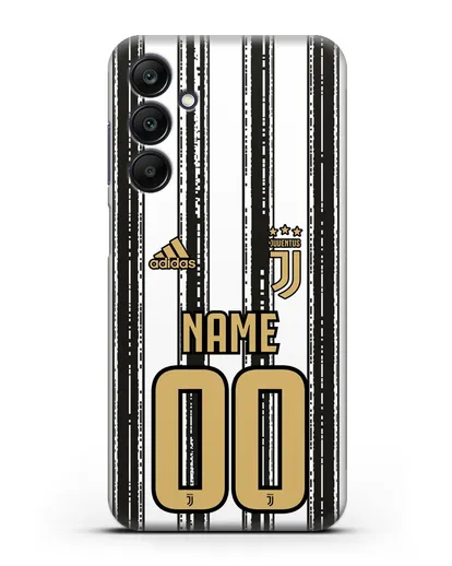 Именной чехол ФК Ювентус с фамилией и номером (сезон 2020-2021) домашняя форма силиконовый для Samsung Galaxy A25 [SM-A256]