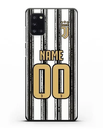 Именной чехол ФК Ювентус с фамилией и номером (сезон 2020-2021) домашняя форма силиконовый для Samsung Galaxy A31 [SM-A315F]