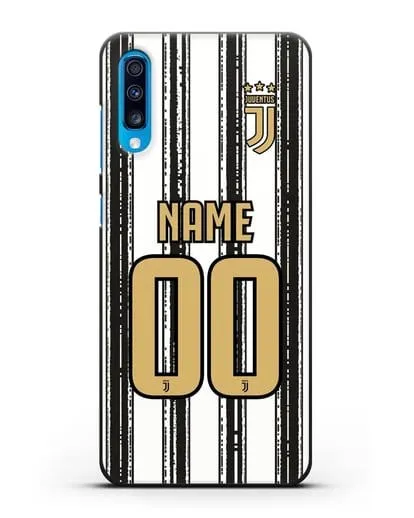 Именной чехол ФК Ювентус с фамилией и номером (сезон 2020-2021) домашняя форма силиконовый для Samsung Galaxy A70 [SM-A705F]