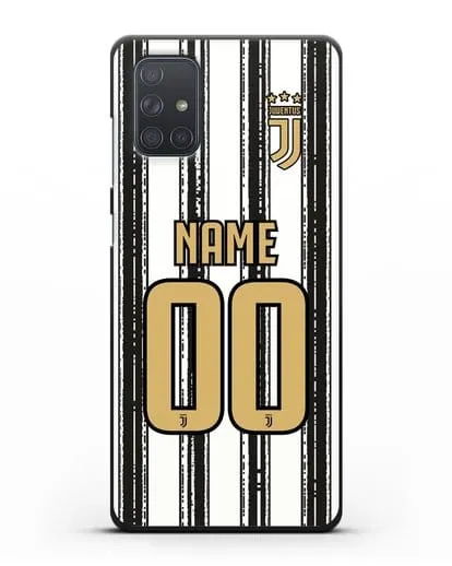 Именной чехол ФК Ювентус с фамилией и номером (сезон 2020-2021) домашняя форма силиконовый для Samsung Galaxy A71 [SM-A715F]