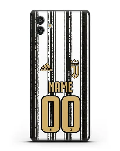Именной чехол ФК Ювентус с фамилией и номером (сезон 2020-2021) домашняя форма силиконовый для Samsung Galaxy M13 [SM-M135]