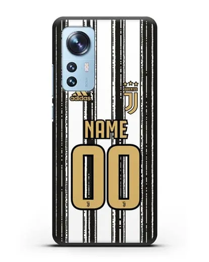 Именной чехол ФК Ювентус с фамилией и номером (сезон 2020-2021) домашняя форма силиконовый для Xiaomi 12