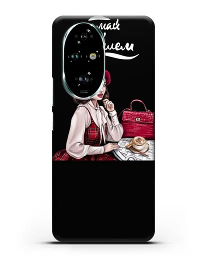 Чехол с иллюстрацией девушки и надписью Думай о хорошем силиконовый для Honor 200 Pro