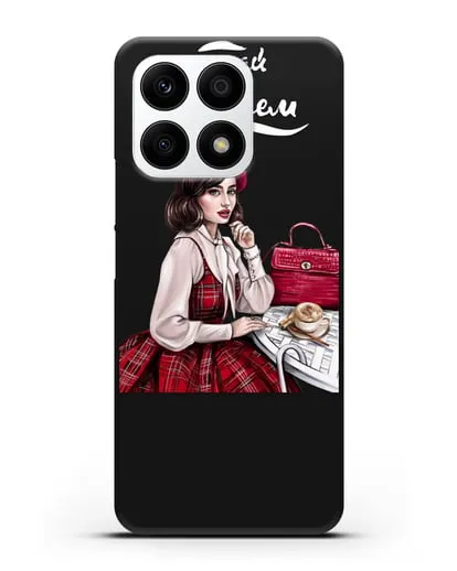 Чехол с иллюстрацией девушки и надписью Думай о хорошем силиконовый для Honor X8a