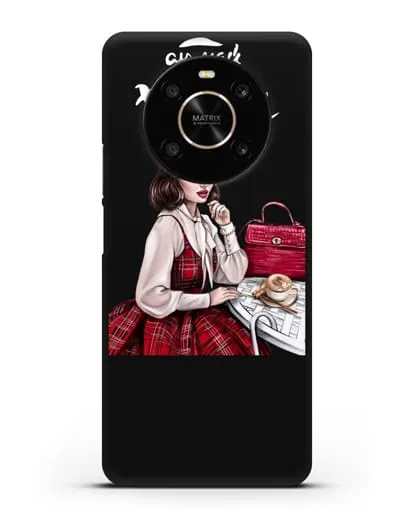 Чехол с иллюстрацией девушки и надписью Думай о хорошем силиконовый для Honor X9