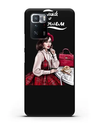 Чехол с иллюстрацией девушки и надписью Думай о хорошем силиконовый для Xiaomi Poco X3 GT