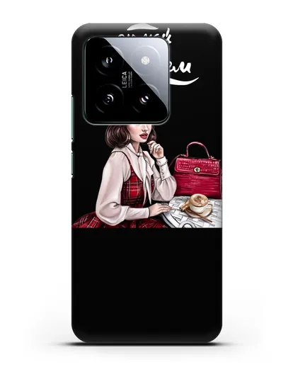 Чехол с иллюстрацией девушки и надписью Думай о хорошем силиконовый для Xiaomi 14