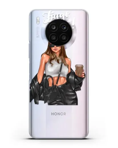 Чехол с иллюстрацией девушки и надписью Будь собой силиконовый для Honor 50 lite