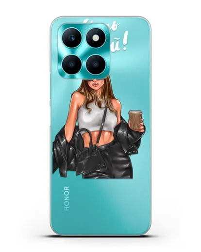 Чехол с иллюстрацией девушки и надписью Будь собой силиконовый для Honor X6a