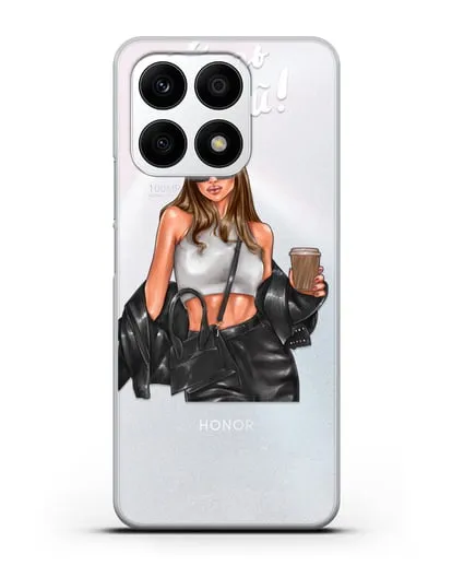 Чехол с иллюстрацией девушки и надписью Будь собой силиконовый для Honor X8a