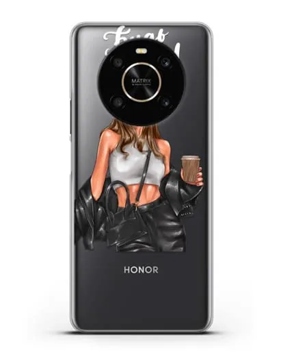 Чехол с иллюстрацией девушки и надписью Будь собой силиконовый для Honor X9