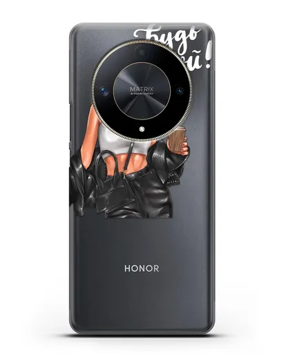 Чехол с иллюстрацией девушки и надписью Будь собой силиконовый для Honor X9b