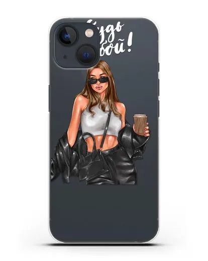 Чехол с иллюстрацией девушки и надписью Будь собой силиконовый для iPhone 13