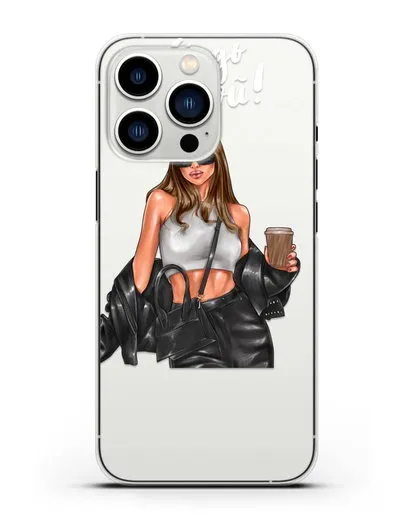 Чехол с иллюстрацией девушки и надписью Будь собой силиконовый для iPhone 13 Pro