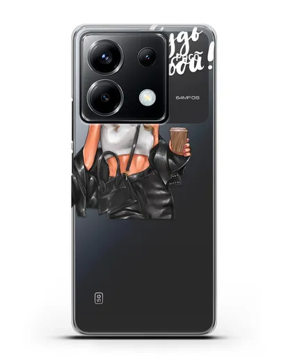 Чехол с иллюстрацией девушки и надписью Будь собой силиконовый для Xiaomi Poco X6