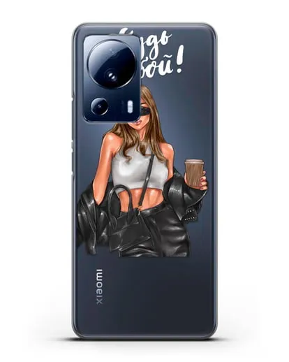 Чехол с иллюстрацией девушки и надписью Будь собой силиконовый для Xiaomi 13 Lite