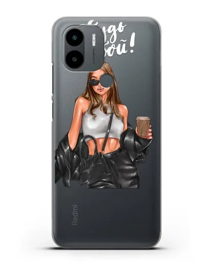 Чехол с иллюстрацией девушки и надписью Будь собой силиконовый для Xiaomi Redmi A1 Plus