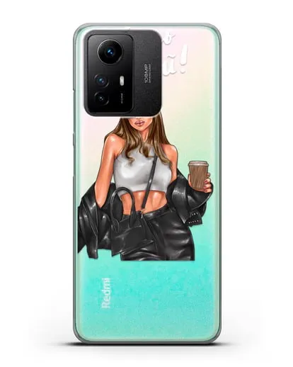 Чехол с иллюстрацией девушки и надписью Будь собой силиконовый для Xiaomi Redmi Note 12S