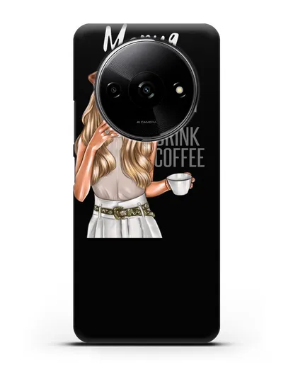 Именной чехол Девушка в берете с кофе и надписью Keep calm and drink coffee силиконовый для Xiaomi Redmi A3