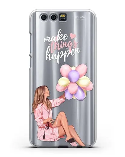 Чехол с иллюстрацией Девушка с воздушными шарами силиконовый для Honor 9