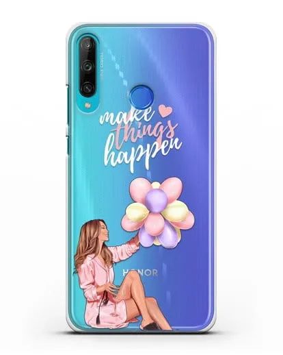 Чехол с иллюстрацией Девушка с воздушными шарами силиконовый для Honor 9C
