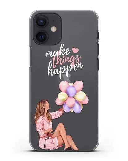 Чехол с иллюстрацией Девушка с воздушными шарами силиконовый для iPhone 12 mini