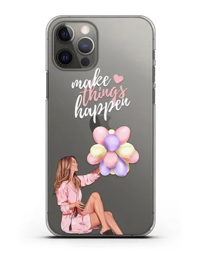 Чехол с иллюстрацией Девушка с воздушными шарами силиконовый для iPhone 12 Pro