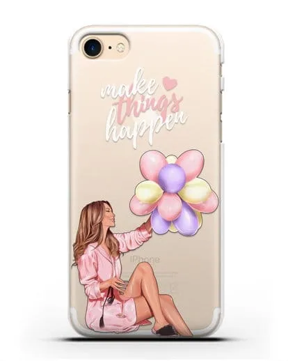 Чехол с иллюстрацией Девушка с воздушными шарами силиконовый для iPhone 7
