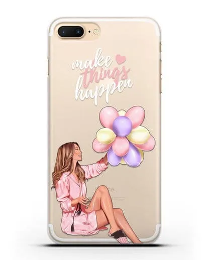 Чехол с иллюстрацией Девушка с воздушными шарами силиконовый для iPhone 8 Plus