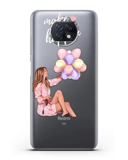Чехол с иллюстрацией Девушка с воздушными шарами силиконовый для Xiaomi Redmi Note 9T